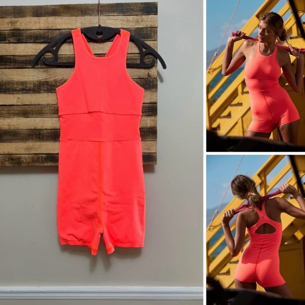 FP Movement by Free People | Every Single Time Runsie Neon Coral | Size M/L NWT - Picture 14 of 14